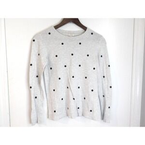 J.Crew Polka Dot Sweater Crewneck‎ Long Sleeve Casual Gray Size XS /#5279